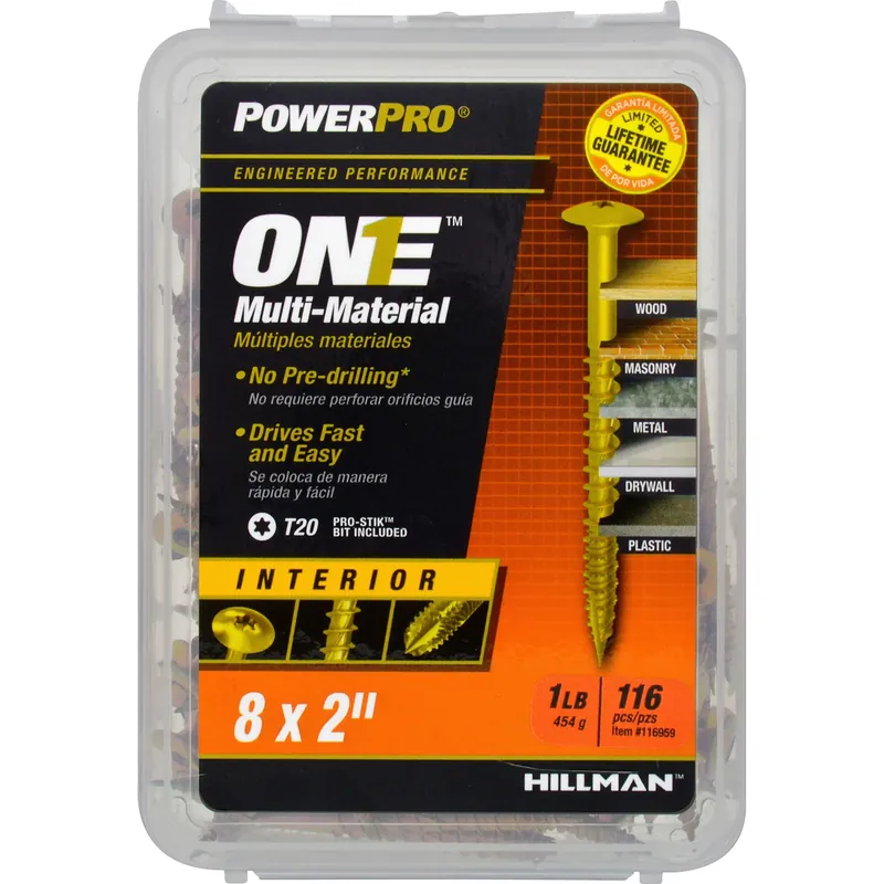 Power Pro No. 8 Ga. X 2 In. L Star Wafer Head Coarse Multi-material Screws