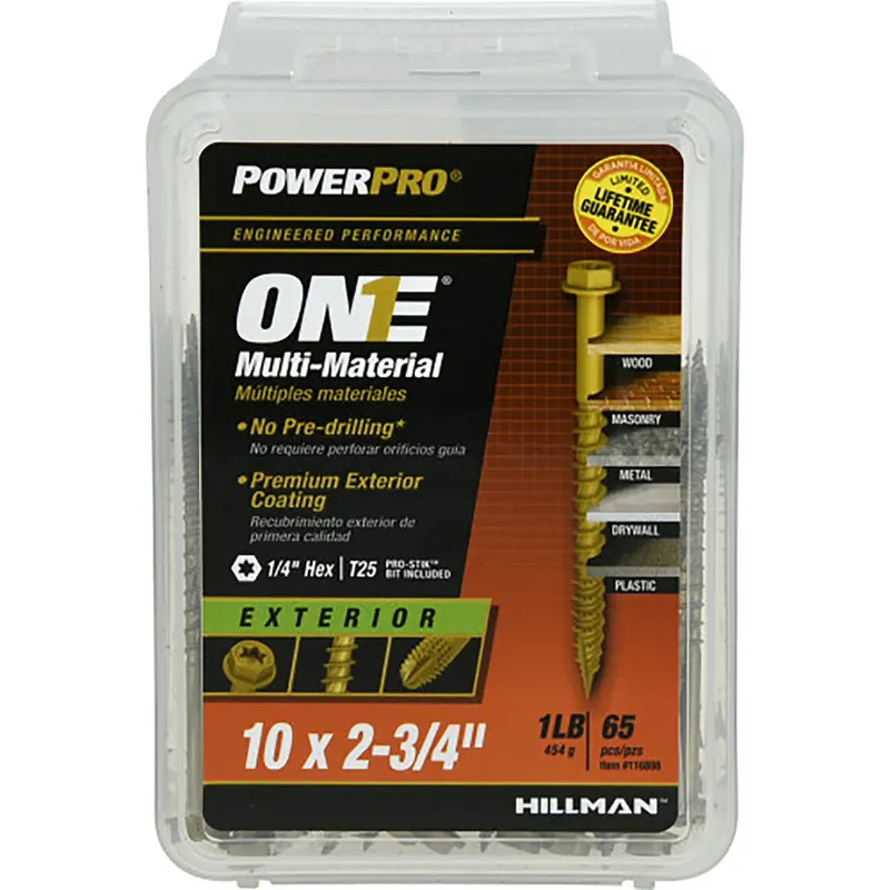 Power Pro No. 10 Ga. X 2-3/4 In. L Star Hex Washer Head Coarse Multi-material Screws