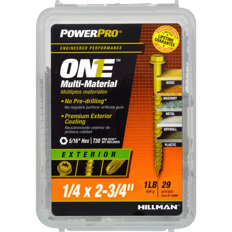 Power Pro 1/4 In. Ga. X 2-3/4 In. L Star Hex Washer Head Coarse Multi-material Screws