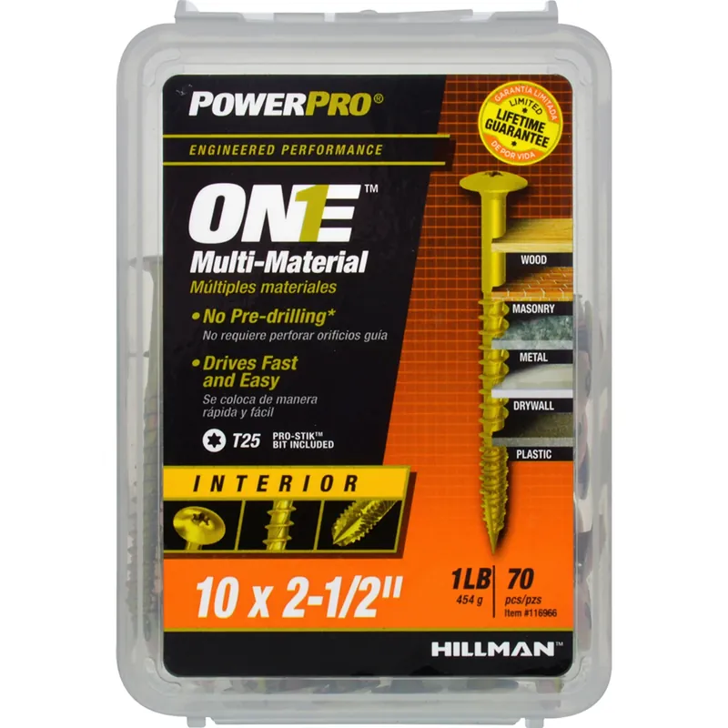 Power Pro No. 10 Ga. X 2-1/2 In. L Star Wafer Head Coarse Multi-material Screws