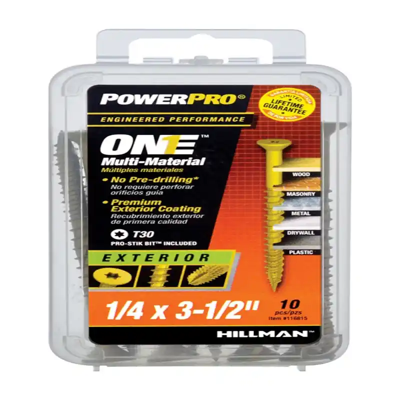 Power Pro 1/4 In. Ga. X 3-1/2 In. L Star Flat Head Coarse Multi-material Screws