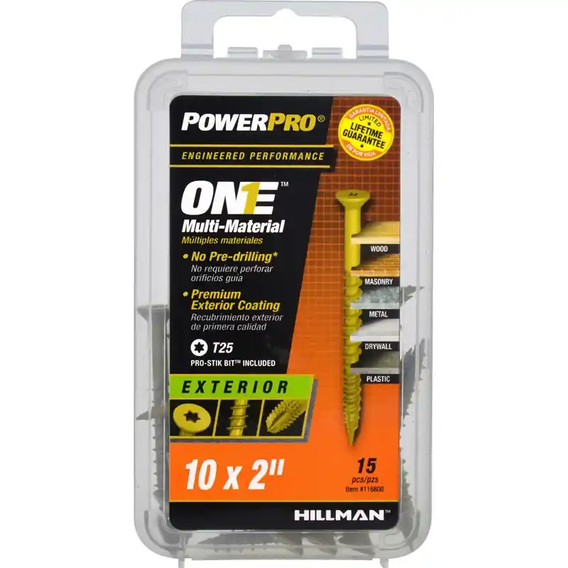Power Pro No. 10 Ga. X 2 In. L Star Flat Head Coarse Multi-material Screws