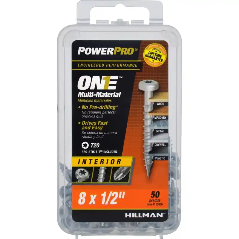 Powerpro No. 8 Ga. X 1/2 In. L Star Pan Head Coarse Multi-material Screws