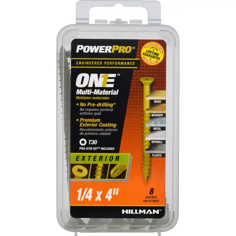 Power Pro 1/4 In. Ga. X 4 In. L Star Flat Head Coarse Multi-material Screws