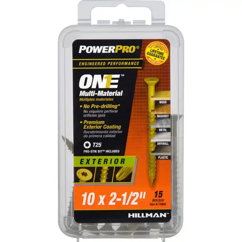 Power Pro No. 10 Ga. X 2-1/2 In. L Star Flat Head Coarse Multi-material Screws