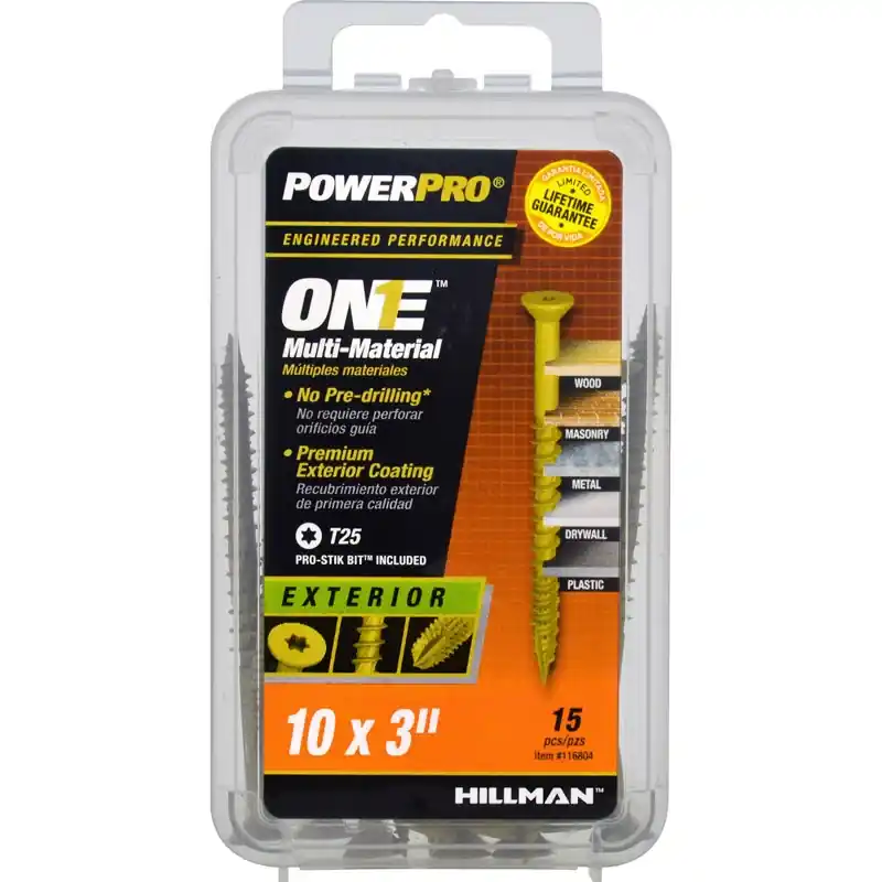 Power Pro No. 10 Ga. X 3 In. L Star Flat Head Coarse Multi-material Screws