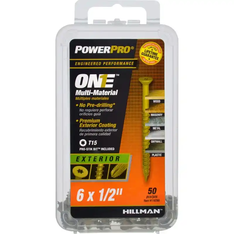 Power Pro No. 6 Ga. X 1/2 In. L Star Flat Head Coarse Multi-material Screws