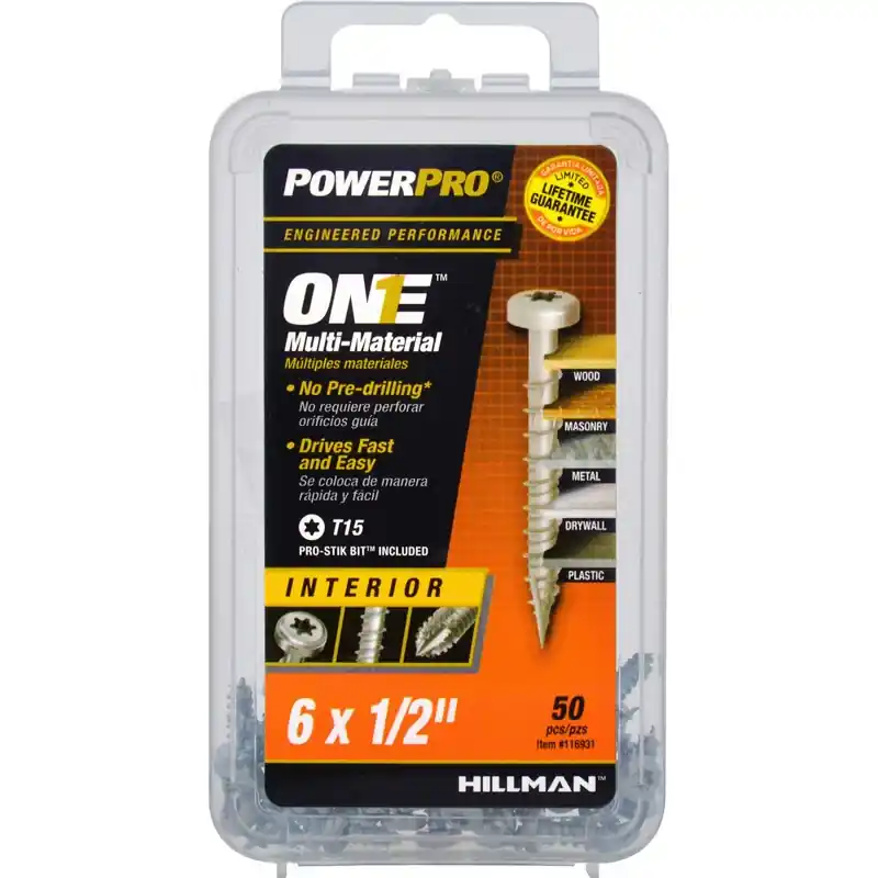 Power Pro No. 6 Ga. X 1/2 In. L Star Pan Head Coarse Multi-material Screws