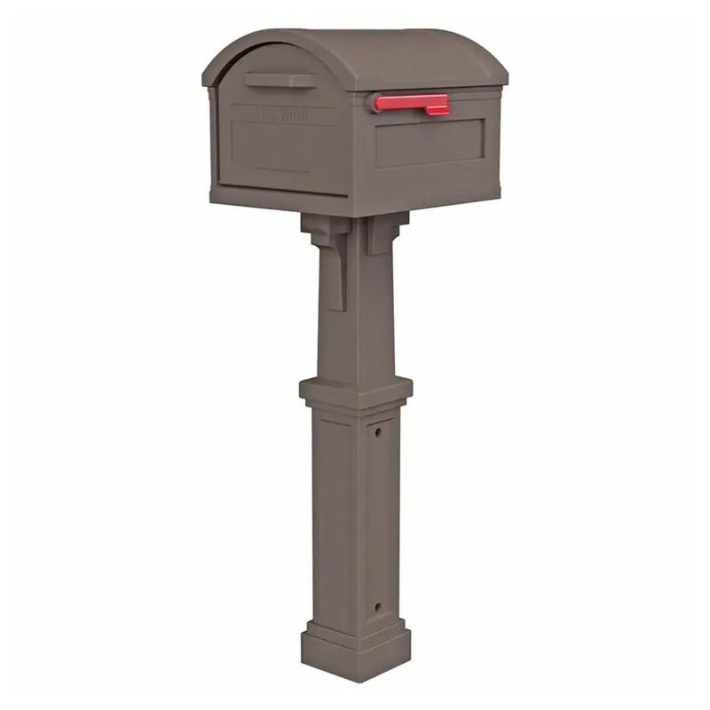 Grand Haven Mailbox & Post Cover Combo, X-large Capacity, Mocha