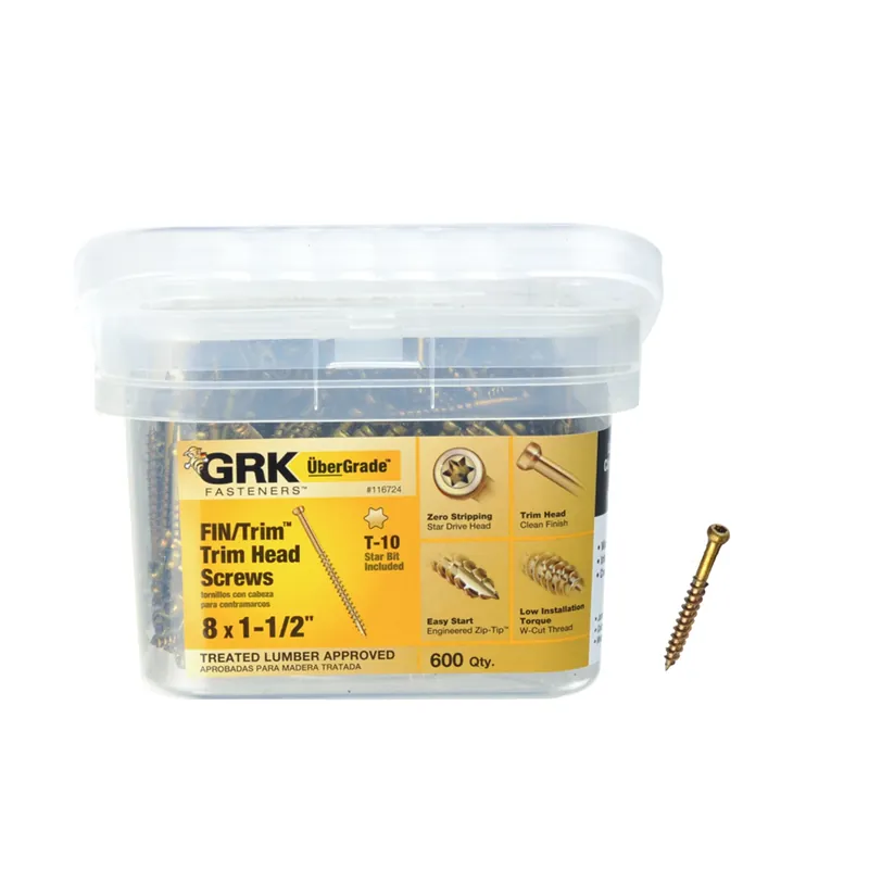 No. 8 In. X 1-1/2 In. L Star Trim Head W-cut Trim Screws
