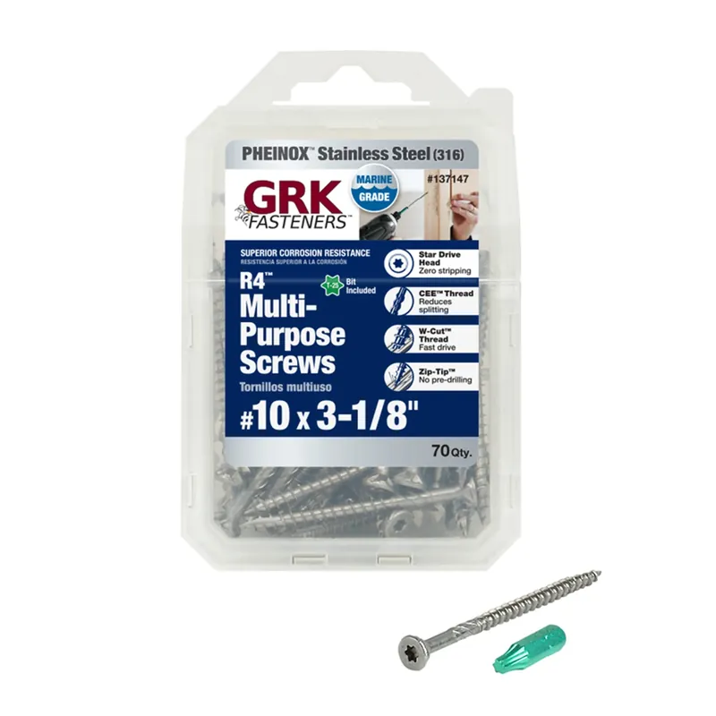 No. 10 In. X 3-1/8 In. L Star Flat Head W-cut Multi-purpose Screws