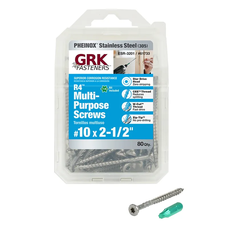 No. 10 In. X 2-1/2 In. L Star Flat Head W-cut Multi-purpose Screws