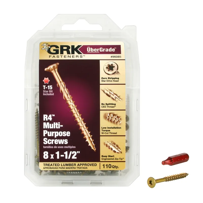 No. 8 In. X 1-1/2 In. L Star Flat Head W-cut Multi-purpose Screws