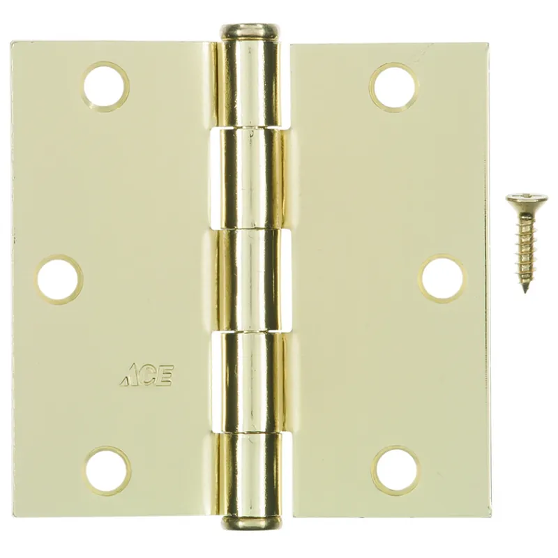 3-1/2 In. L Bright Brass Residential Door Hinge 12 Pk