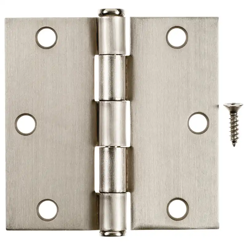 3-1/2 In. L Satin Nickel Residential Door Hinge 12 Pk