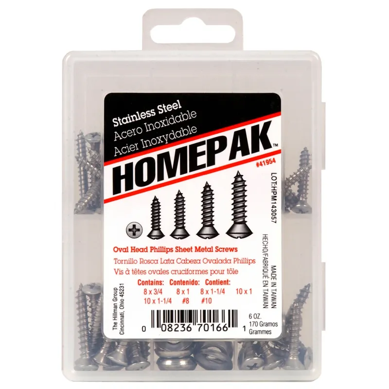 No. 8 Ga. Phillips Oval Head Sheet Metal Screw Kit