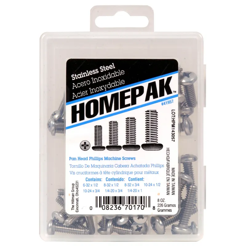 Assorted In. X Assorted In. L Phillips Pan Head Stainless Steel Machine Screw Kit