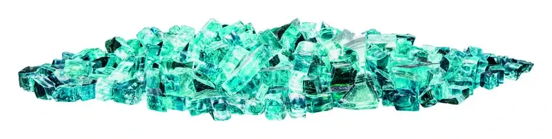 Lavaglass Classic Cut Bodega Blue Glass Fire Bowl Filler - Model 50686