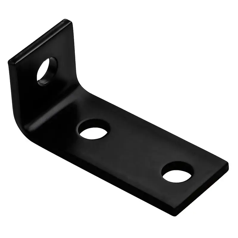 Black Steel Offset Leg Corner Brace 3-1/2 In. H X 1-1/2 In. W X 3/16 In. D