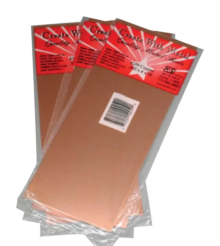 Copper Sheet Metal, .025 X 4 X 10 In.