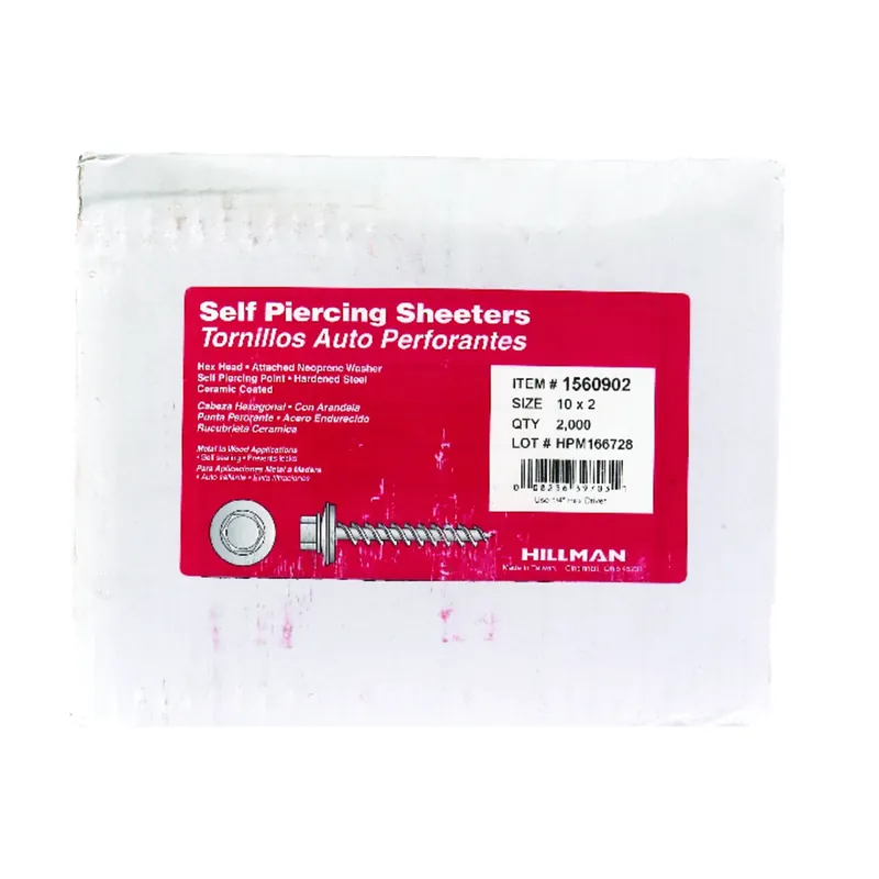 No. 10 Ga. X 2 In. L Slotted Hex Washer Head Self-piercing Screws 2000 Pk