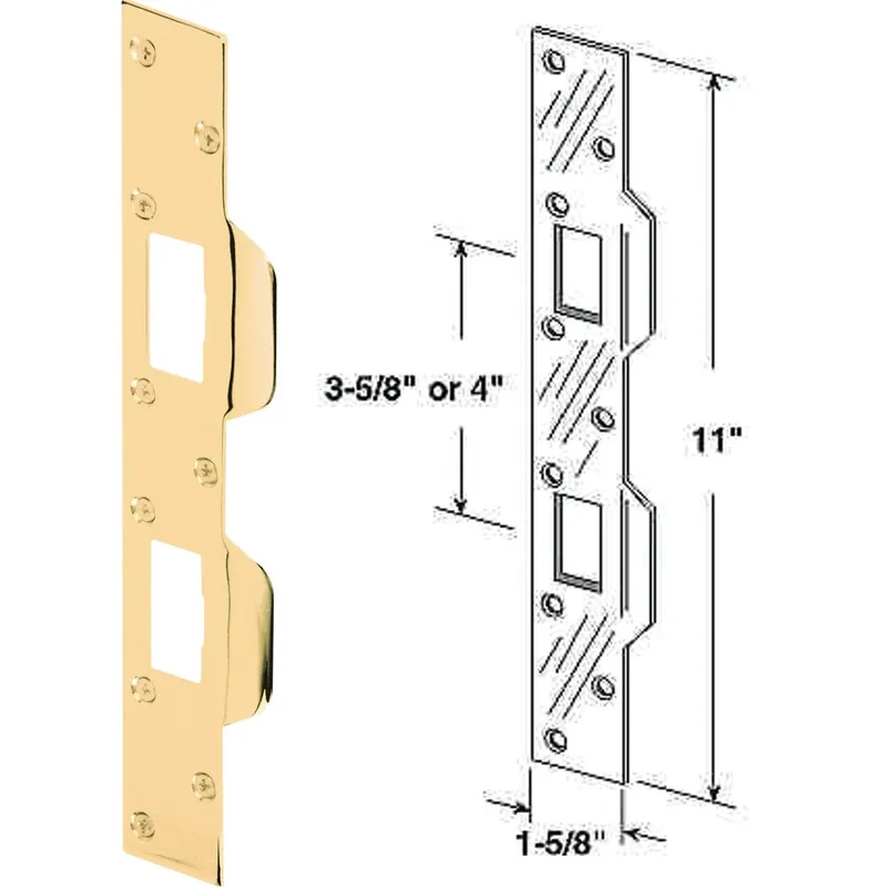 Polished Brass 1-5/8 In. Heavy-gauge High Security Strike Plate