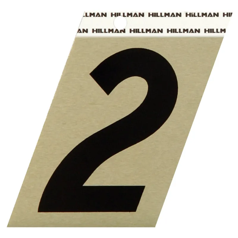 3 In. Reflective Black Vinyl Self-adhesive Number 2 3 Pc