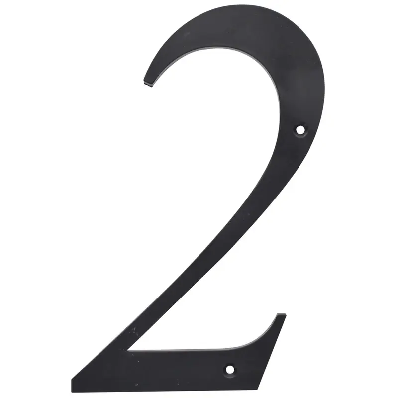 6 In. Reflective Black Plastic Nail-on Number 2 1 Pc