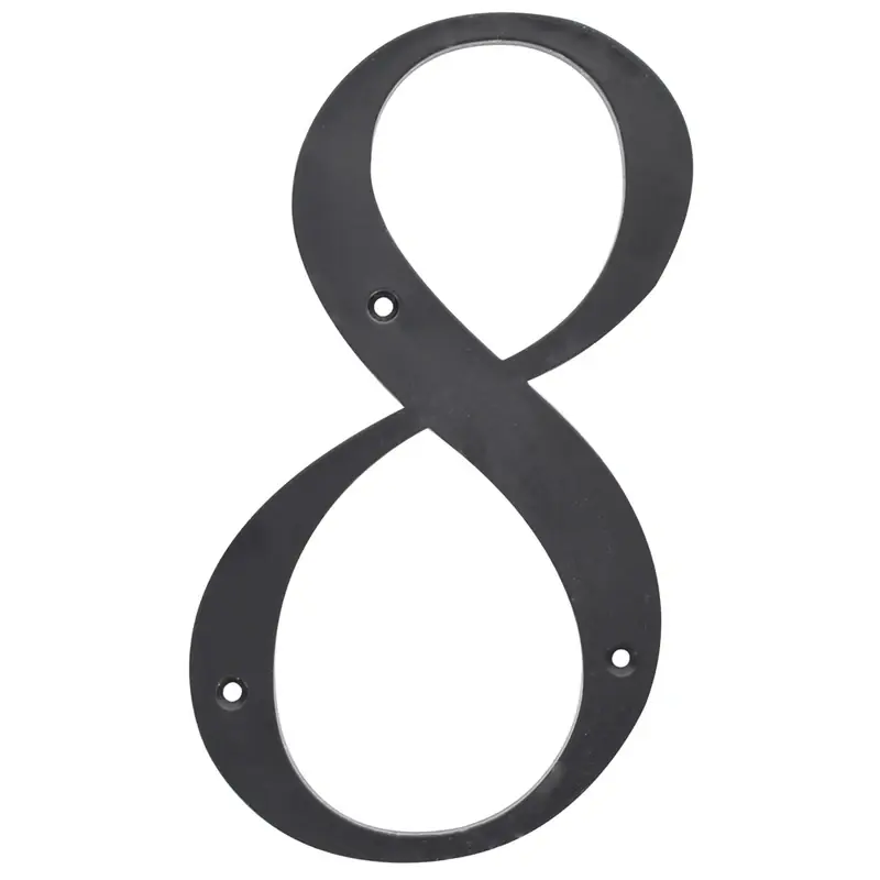 6 In. Reflective Black Plastic Nail-on Number 8 1 Pc