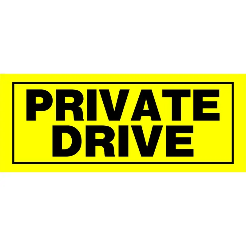 English Yellow Private Drive Sign 6 In. H X 15 In. W Plastic