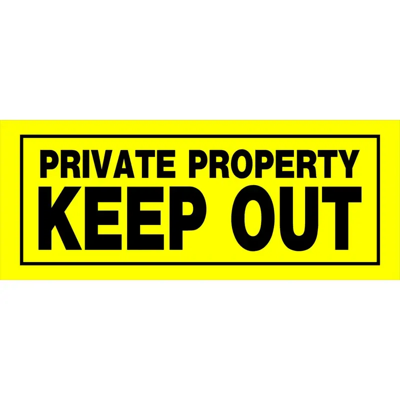 Private Property Sign, Polyethylene, 6 X 15-in.