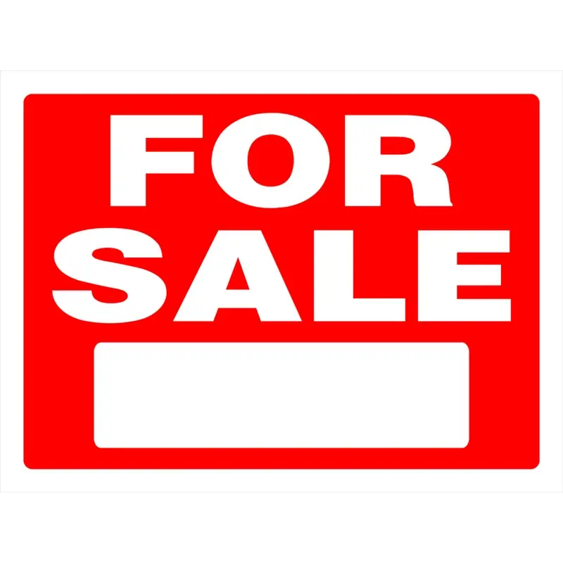 For Sale Sign, Red And White, 18 X 24-in.