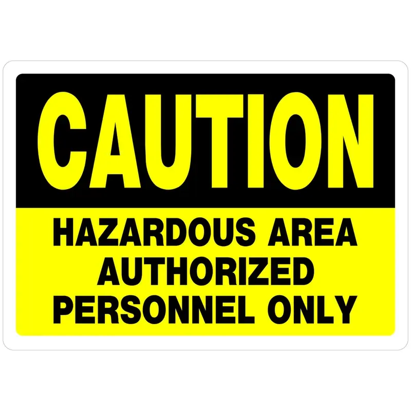 English White Caution Sign 10 In. H X 14 In. W Aluminum