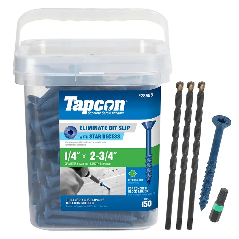 1/4 In. In. X 2-3/4 In. L Star Flat Head High/low Concrete Screws