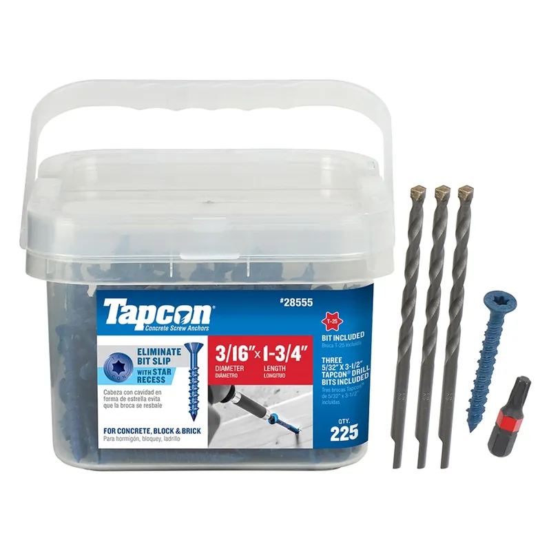 3/16 In. In. X 1-3/4 In. L Star Flat Head High/low Concrete Screws