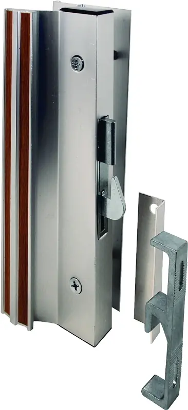Sliding Patio Door Handle With Hook, Surface Mount, Diecast Mill Finish