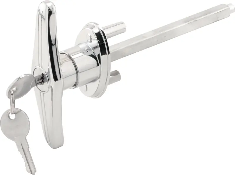 Garage Door Locking T-handle, 5/16 X 4-5/8 In. Square Shaft, Chrome