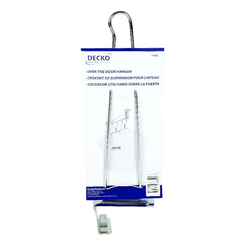 13.75 In. L Chrome Silver Chrome Large Over The Door Over Door Hanger 1 Pk
