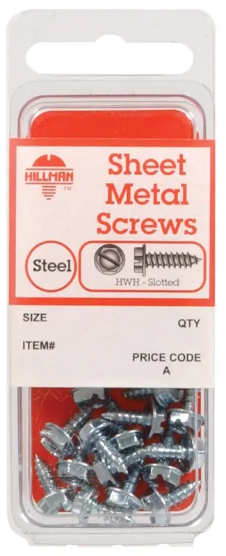 No. 12 Ga. X 1/2 In. L Slotted Hex Head Sheet Metal Screws 1 Pk