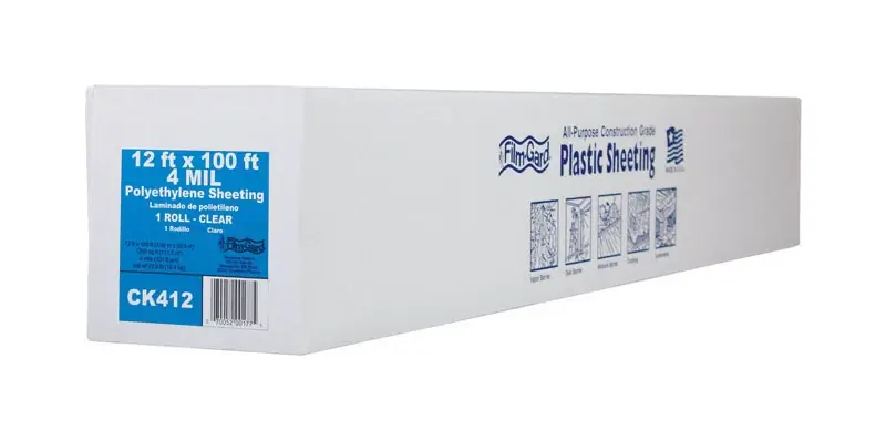 Film-gard Plastic Sheeting 4 Mil X 12 Ft. W X 100 Ft. L Polyethylene Clear 1 Pk