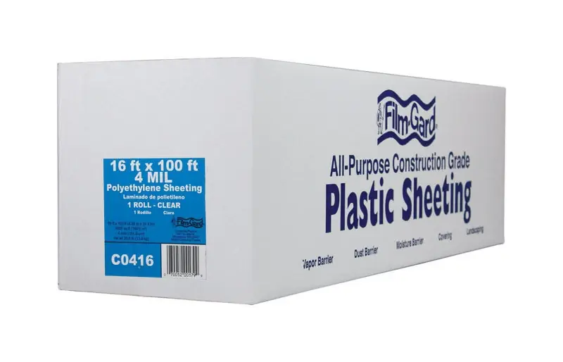 Polyethylene Film, Clear, 4-mil, 16 X 100-ft.