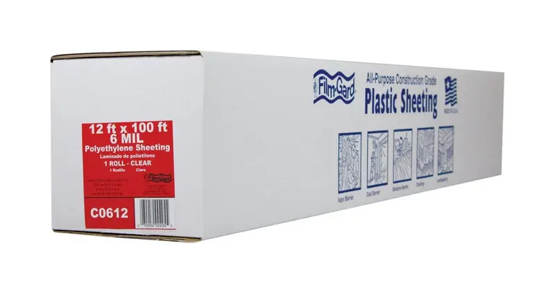 Film-gard Plastic Sheeting 6 Mil X 12 Ft. W X 100 Ft. L Polyethylene Clear 1 Pk