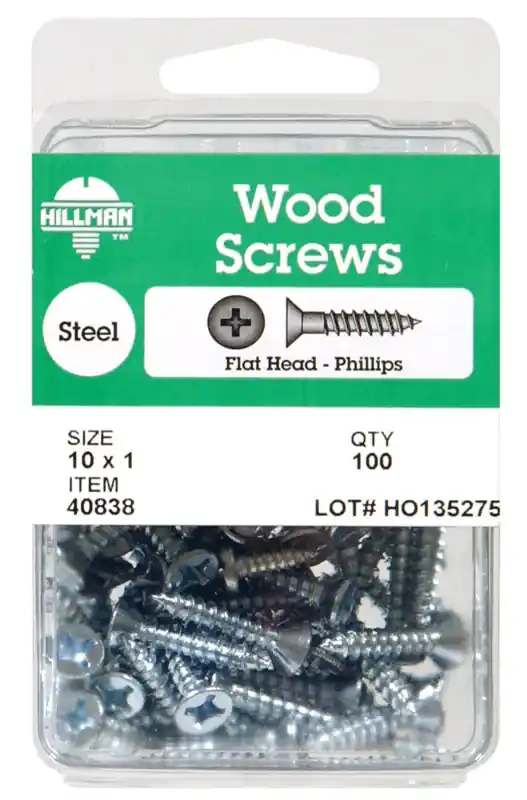 No. 8 X 1-1/4 In. L Phillips Zinc-plated Coarse Wood Screws 100 Pk
