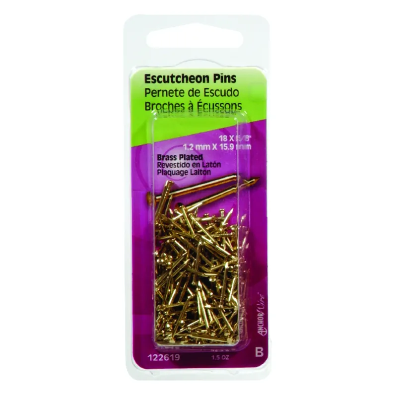 18 Ga. X 5/8 In. L Brass-plated Steel Escutcheon Pins 1 Pk 1.5 Oz