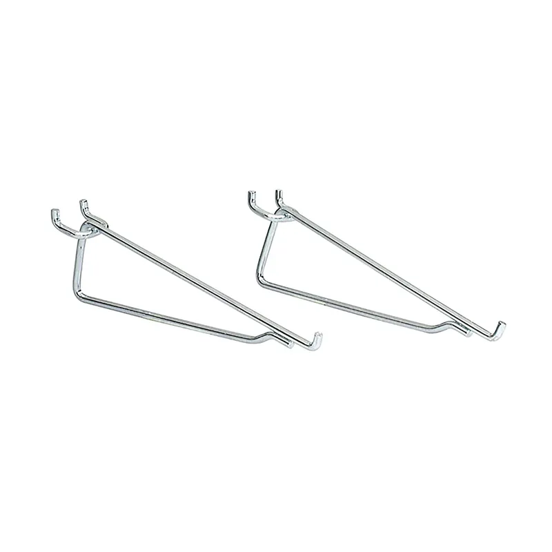 Zinc Plated Silver Steel 8 In. Peg Hook Shelf Bracket 2 Pk