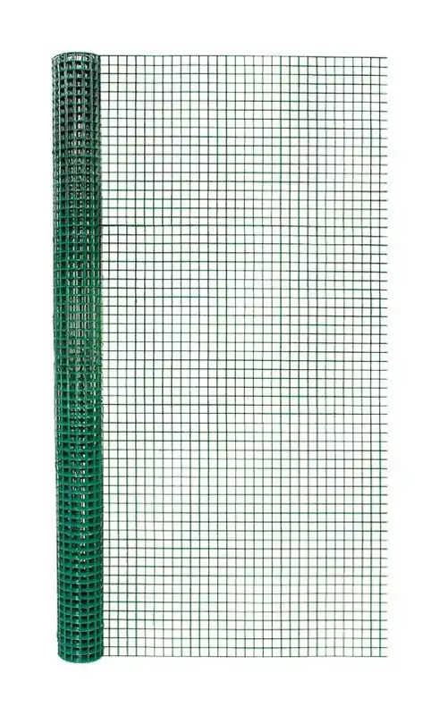 Galvanized Metal Hardware Cloth Fence, Green Pvc Coating, 36-in. X 5-ft.