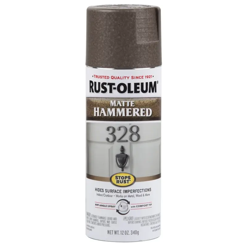 Stops Rust Matte Hammered Spray Paint, Brown, 12-oz.