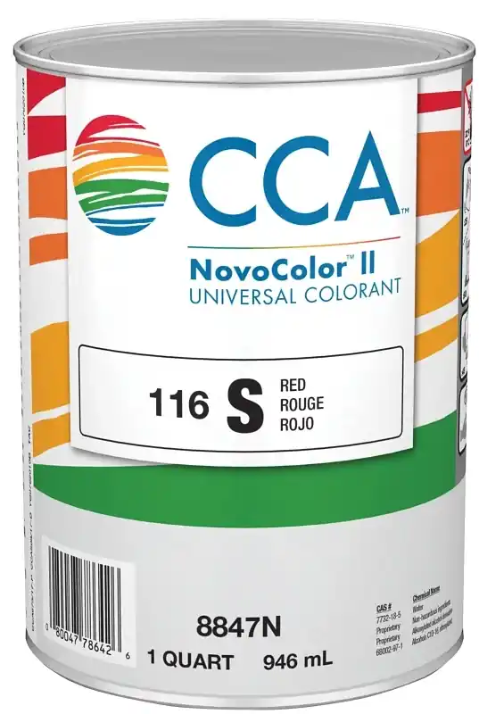 Novocolor Ii Universal Paint Colorant, Red, 1 Quart, Model 076.008847n.005