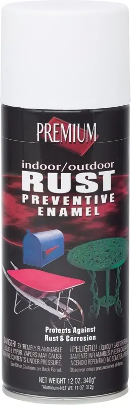 Rp1002 Rust Preventive Spray Paint 12 Oz. Gloss White For Interior & Exterior Use