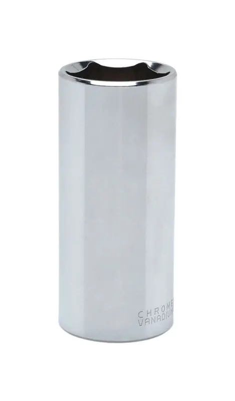 7/16 In. X 1/2 In. Drive Sae 6 Point Deep Socket - Chrome Vanadium Steel